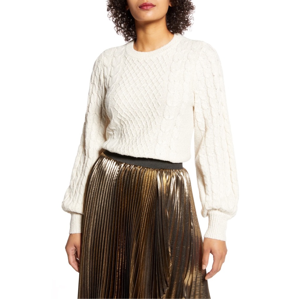 NWT | Halogen x Atlantic-Pacific cable knit XL